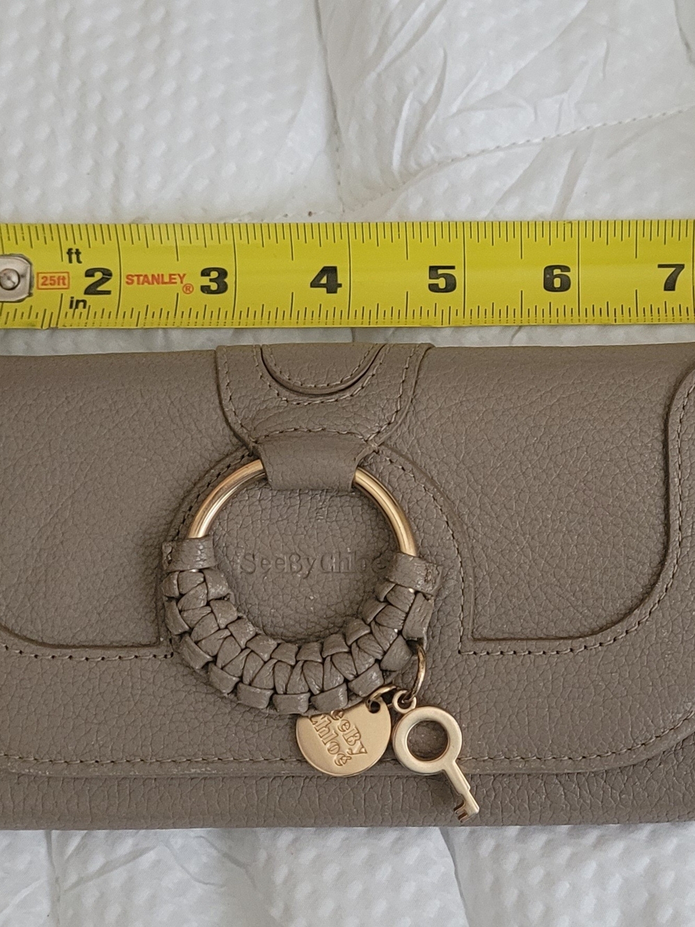 See By Chloé Taupe Leather Wallet with Gold Hardware